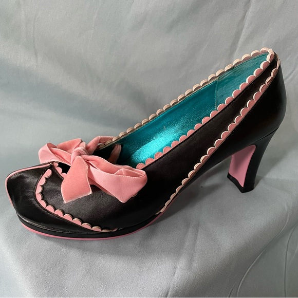Irregular Choice black w/ pink scalloping heels - EU sz 39 - Picture 12 of 16